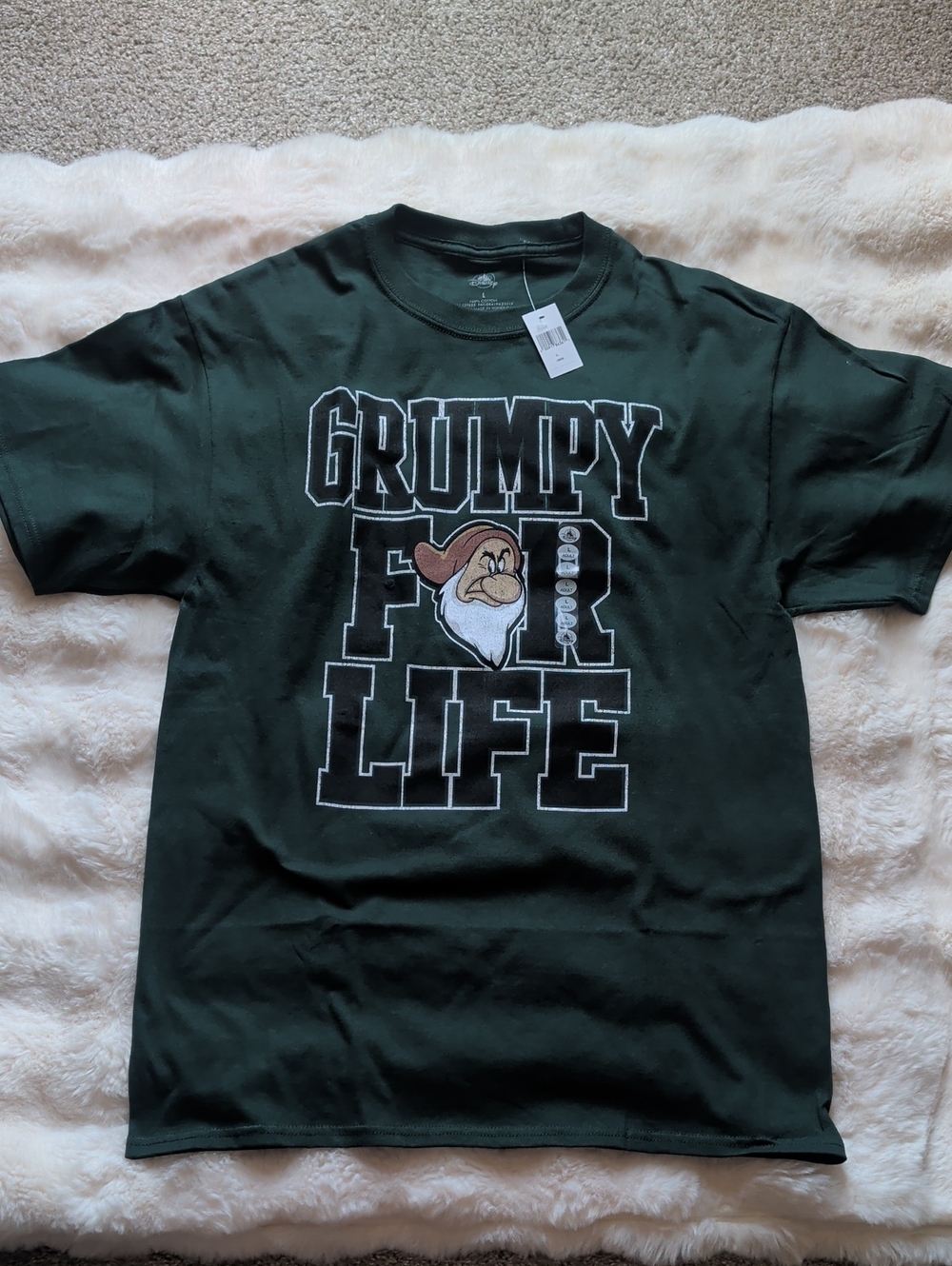Disney Dark Green 'Grumpy For Life' Graphic Tee Unisex Size Large